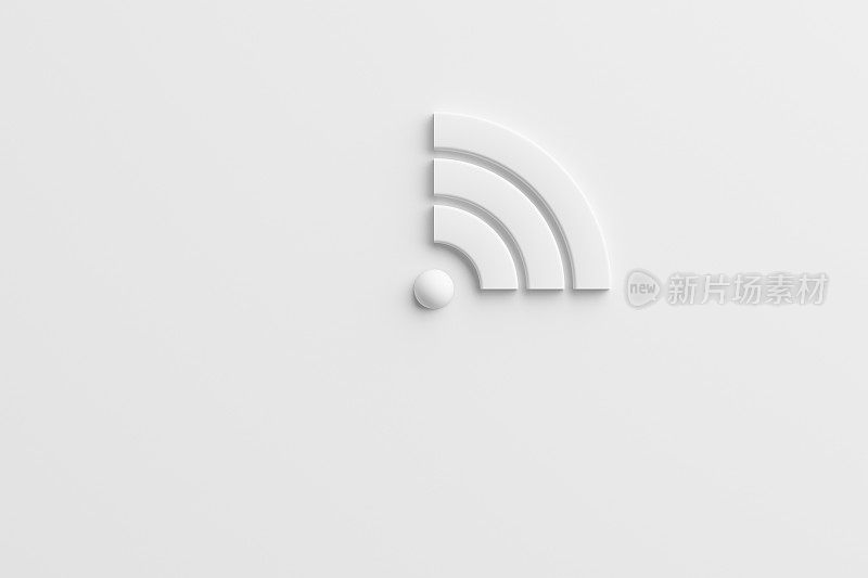 3D空白纸wifi符号/图标